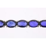 White gold bracelet set with sapphire, approximately 20.25 ct., grade 750/000, gross weight [..]