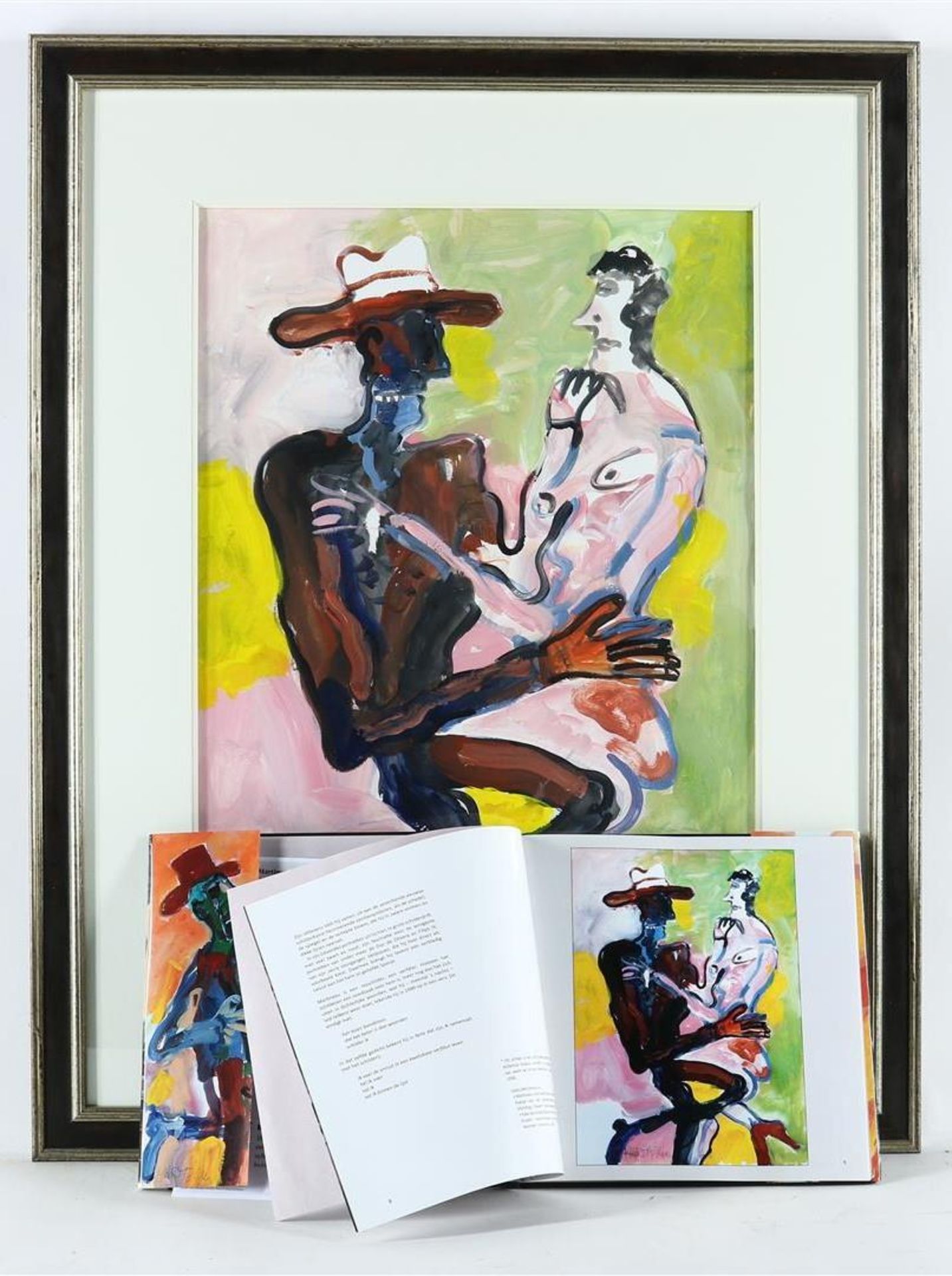 Anton Martineau (1926-2017) Tango dancers, signed lower left, gouache 70 x 50 cm. Including book - Image 4 of 6