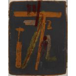 Jasper Krabbé (1970-) Abstract composition with figure, signed bottom left and dated 27-12-98 bottom
