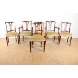 6 openwork wooden chairs