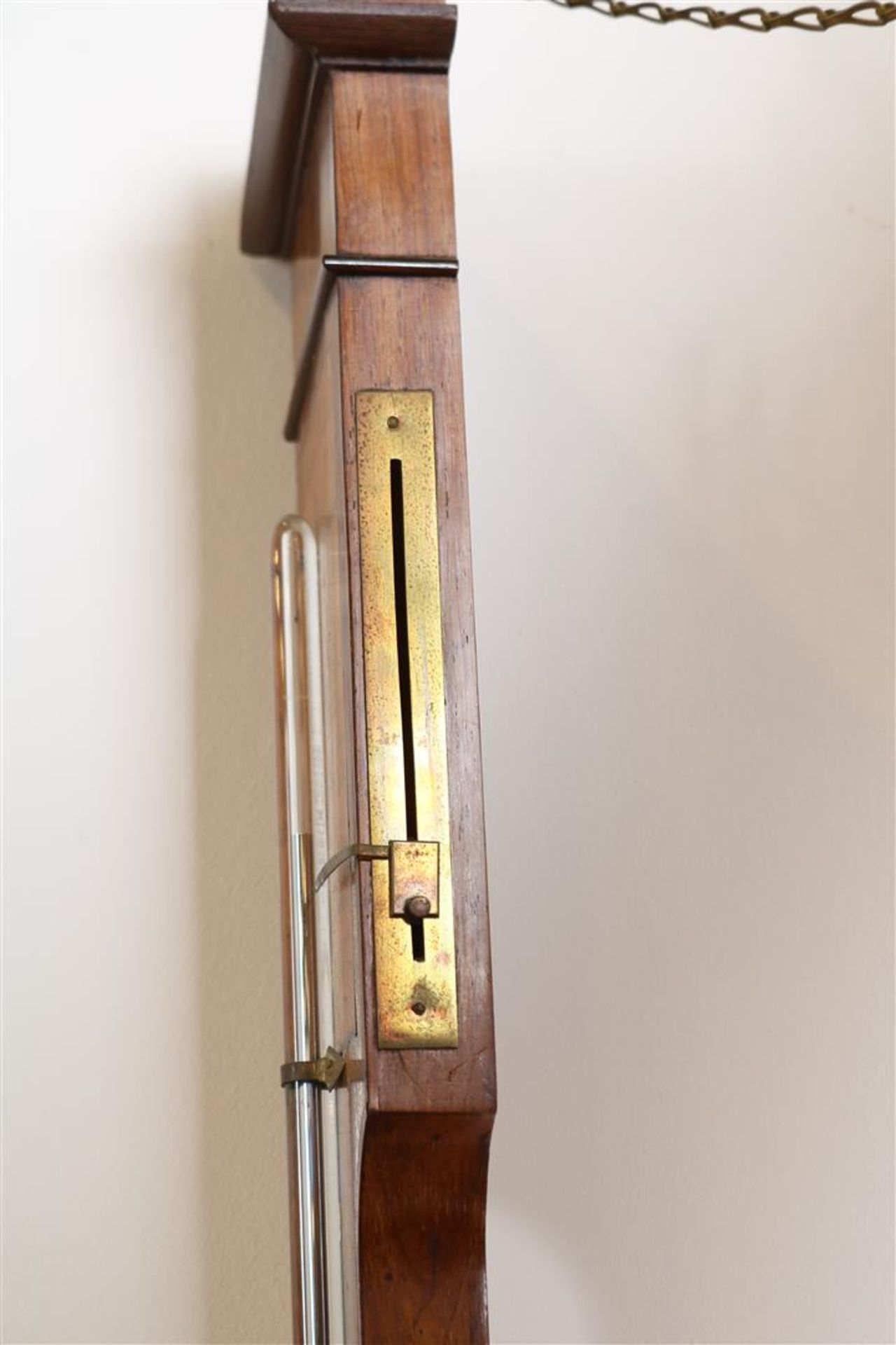 Stick barometer with mercury barometer, mercury thermometer and painted scale plate, address - Image 4 of 4