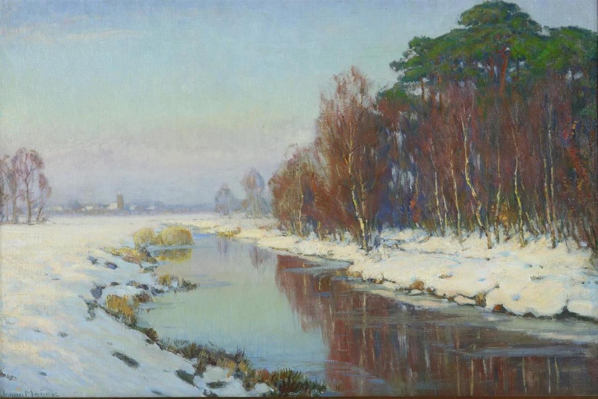 Johan Meijer (1885-1970) Winter landscape, signed left canvas, canvas 49 x 75 cm. Origin: