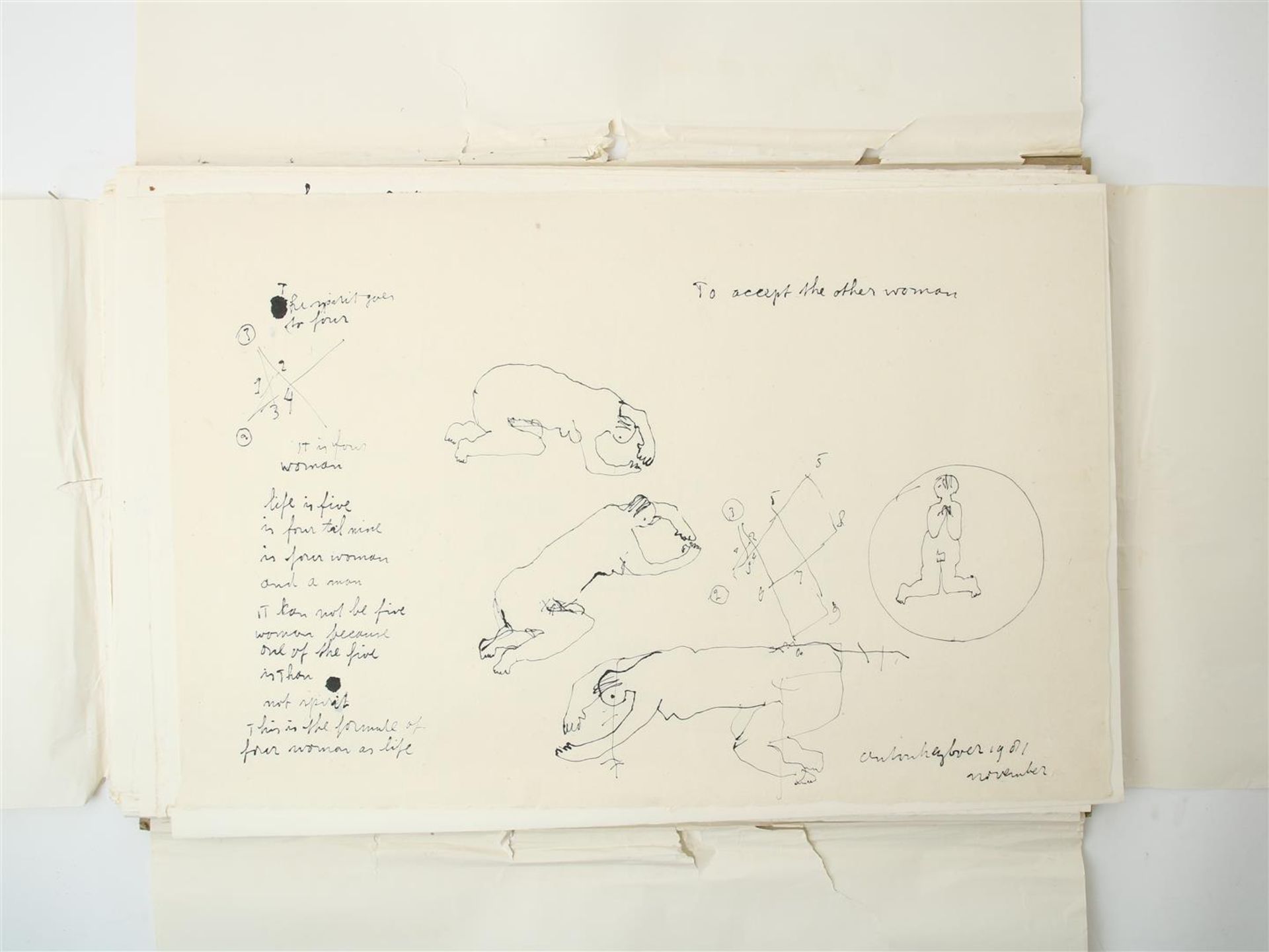 Anton Heyboer (1924-2005) Folder with 61 unique drawings, all signed and dated, Indian ink / - Image 5 of 29