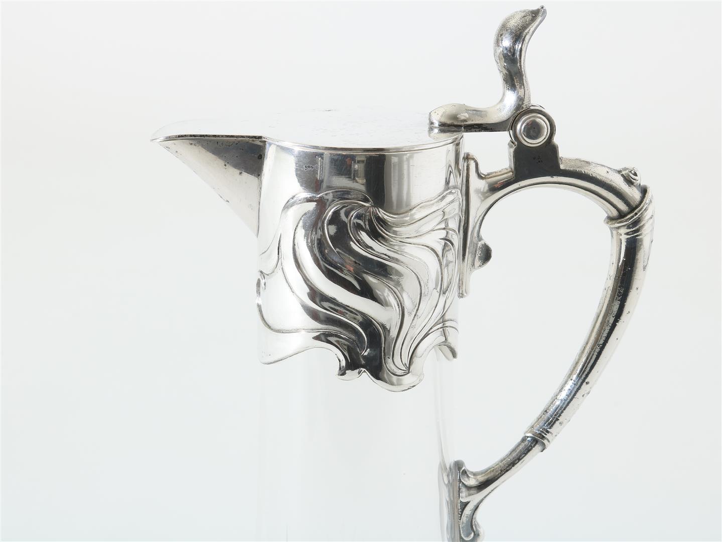 Crystal glass Art Nouveau decanter with silver-plated frame, WMF (Württembergische - Image 2 of 4