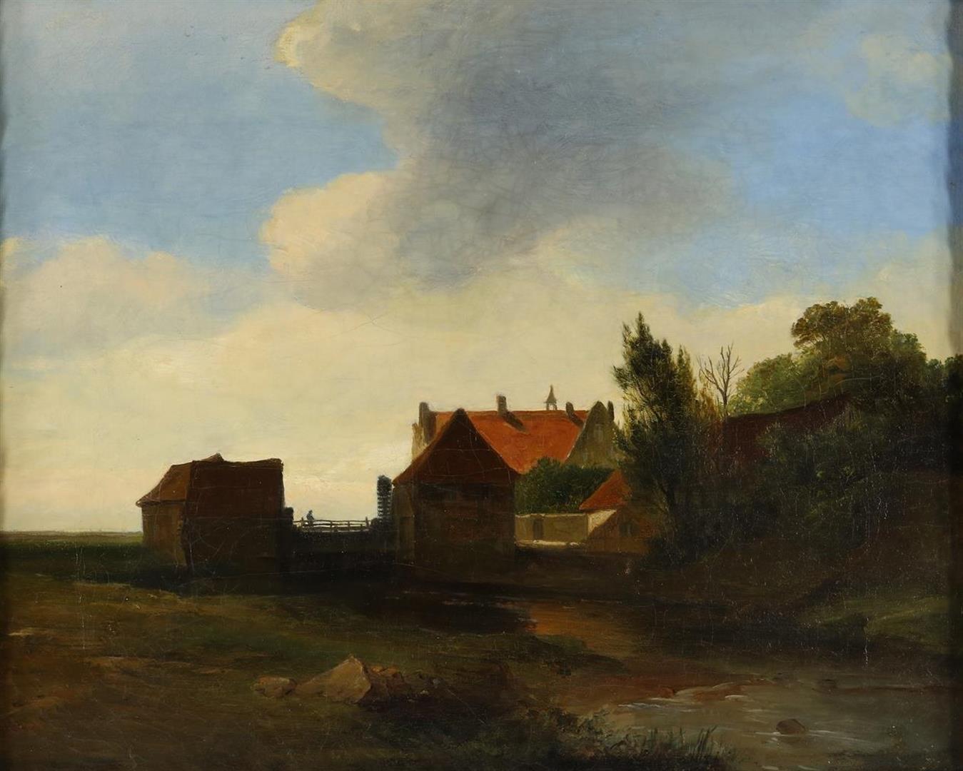 Mogelijk Salomon Verveer (1813-1876) Dutch landscape, unsigned, possibly S.L Verveer, Canvas 46 x 58