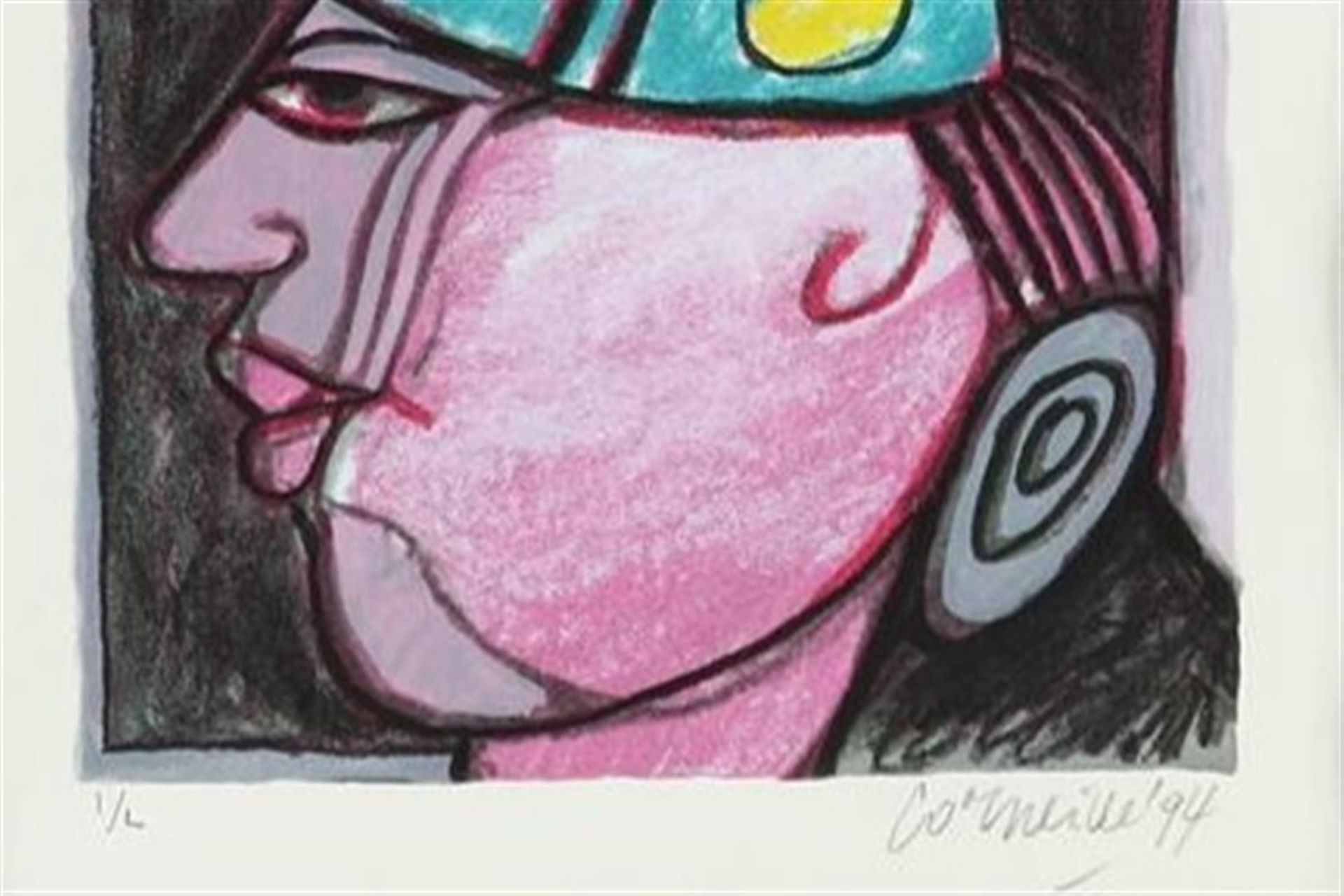 Corneille (Cornelis Guillaume van Beverloo) (1922-2010) Clown, signed lower right and dated '94, - Image 3 of 4