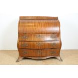 Walnut Louis-XVI cylinder desk with extendable writing surface, interior with 9 drawers and jalousie