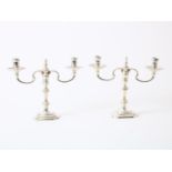 Set of silver candlesticks with attachments for two candles, grade 925/000, England, Birmingham,