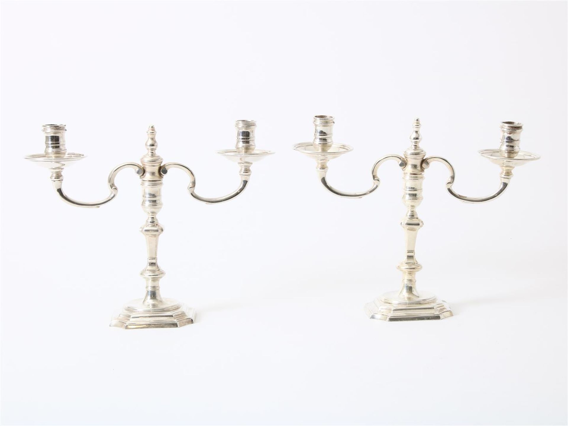 Set silver candle sticks, England, Birmingham, J. B. Chatterley & Sons Ltd, 1970