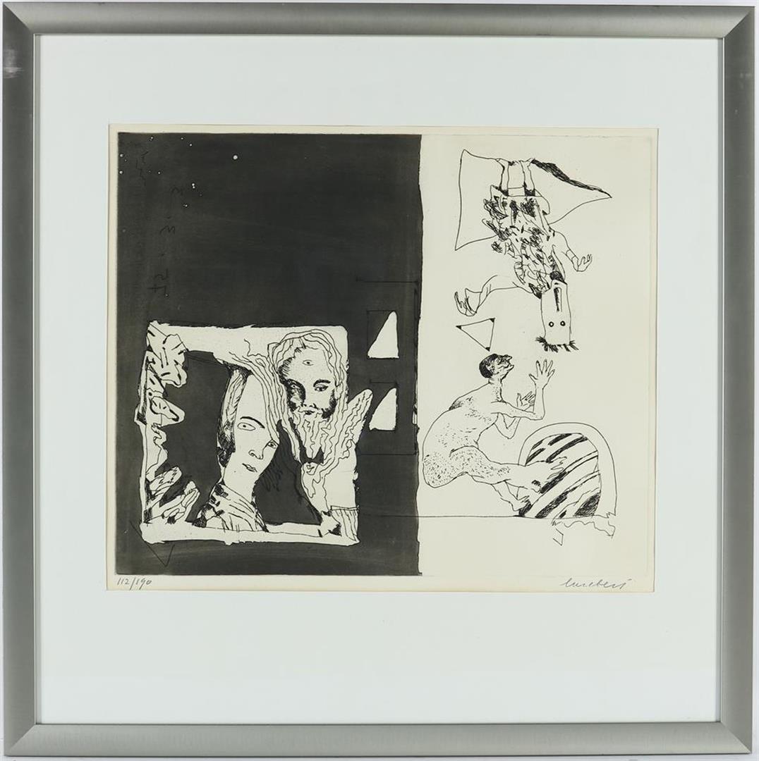 (Lubertus Jacobus Swaanswijk) Lucebert (1924-1994) Figures, signed lower right. Etching, 112/190, 40 - Image 2 of 5