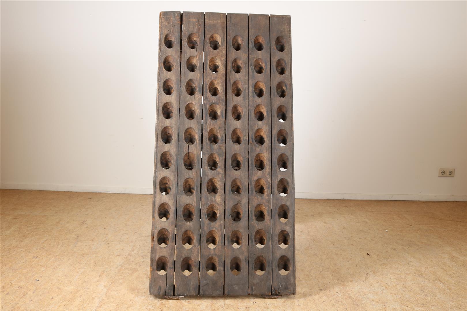 Oak double-sided champagne rack for 120 bottles, 150 x 72 cm. - Image 3 of 3