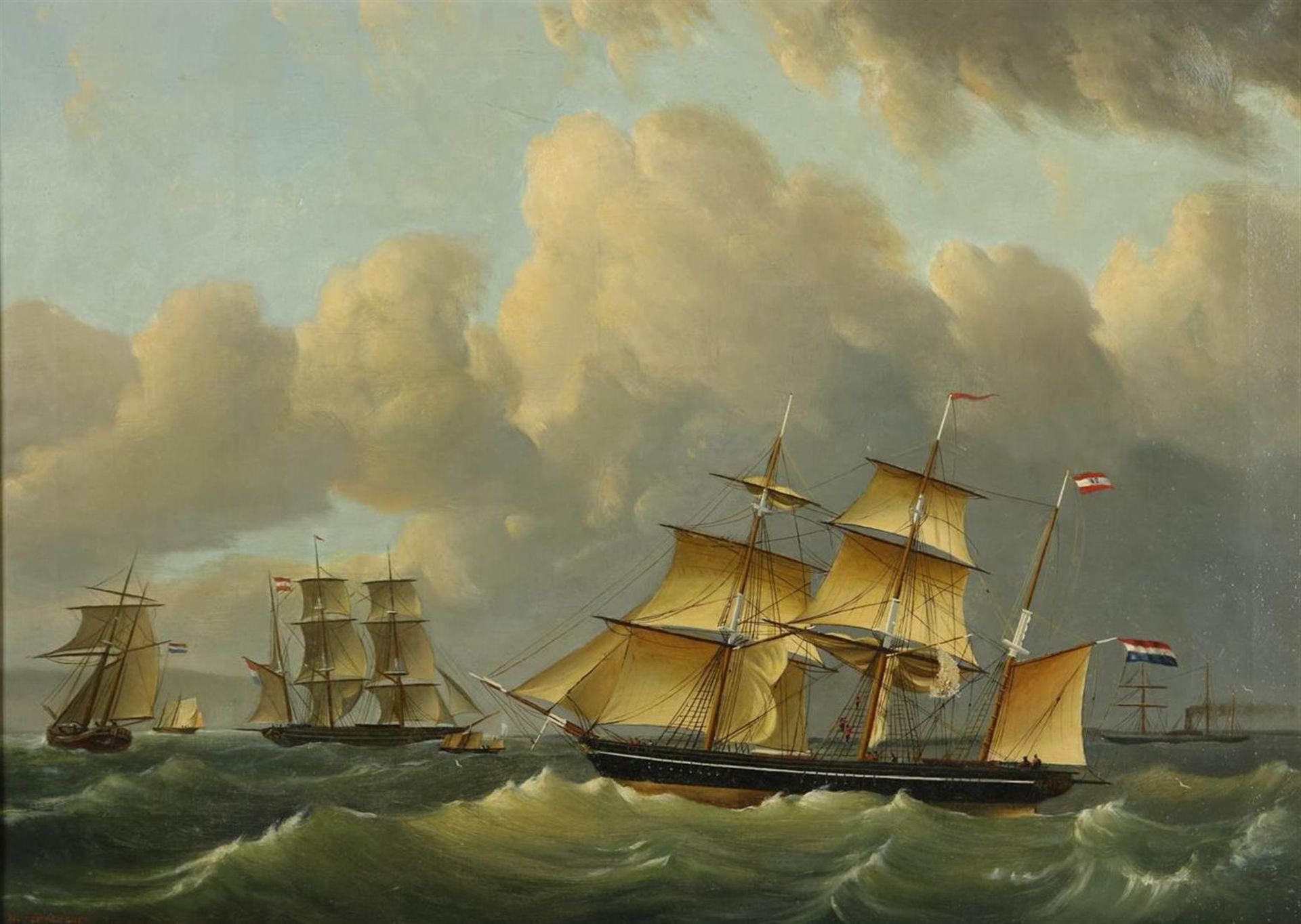 19th century, painting, ships 