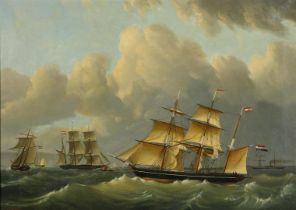 19th century, painting, ships