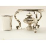 Lot with silver tealight and drinking cup