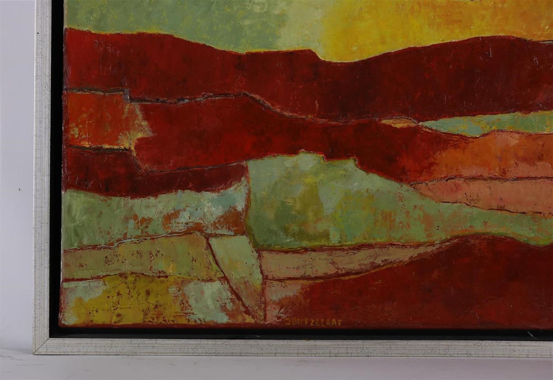 Hans Butzelaar (1945-) Landscape in the evening sun, signed lower left. Oil on canvas, 80 x 80 cm. - Image 3 of 4
