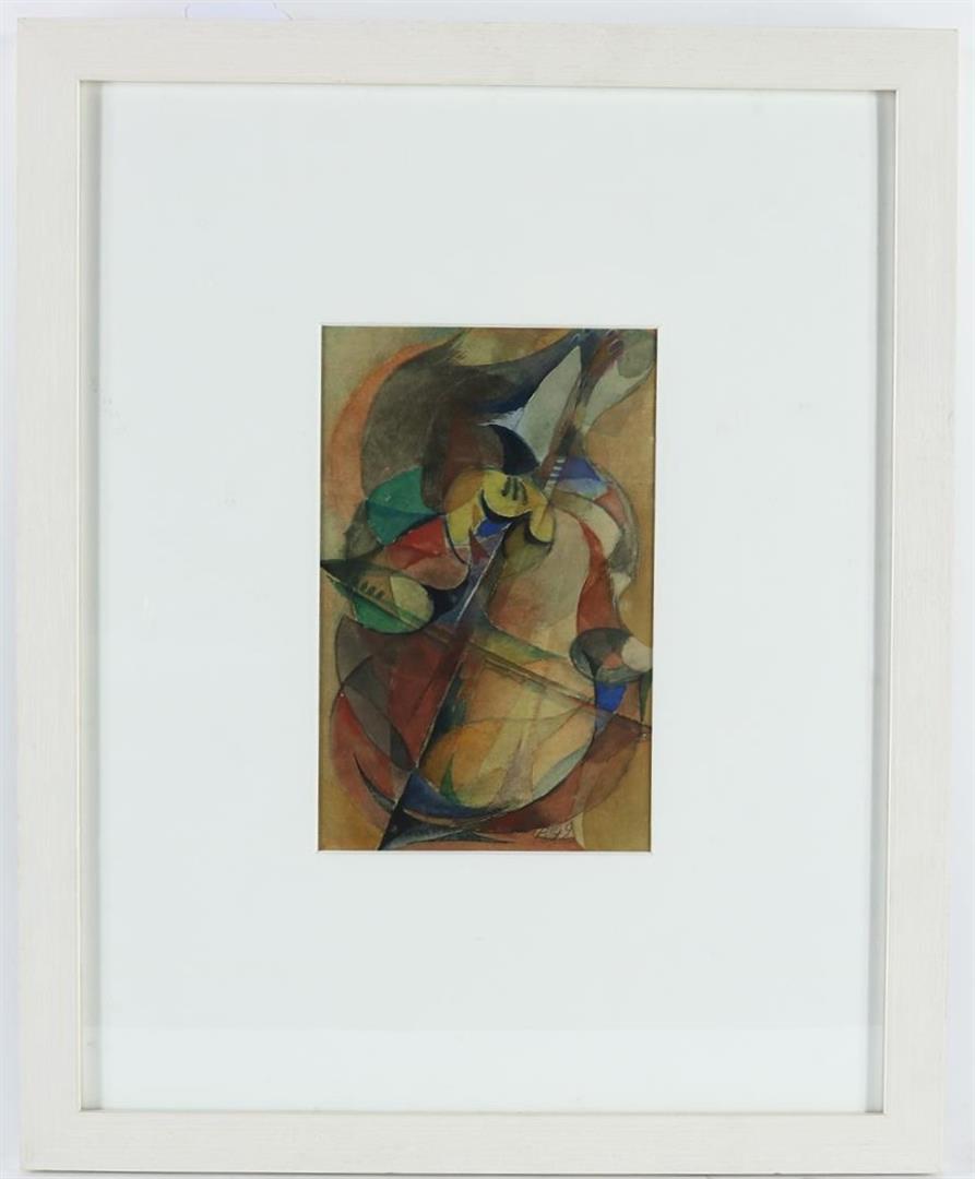 Pieter Defesche (1921-1998) Cello player, signed and dated '49 lower right, watercolor 26 x 17 cm. - Image 2 of 4