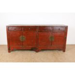 Elm sideboard with 4 drawers and 4 panel doors with bronze fittings, China Qing Dynasty (1644-1912),