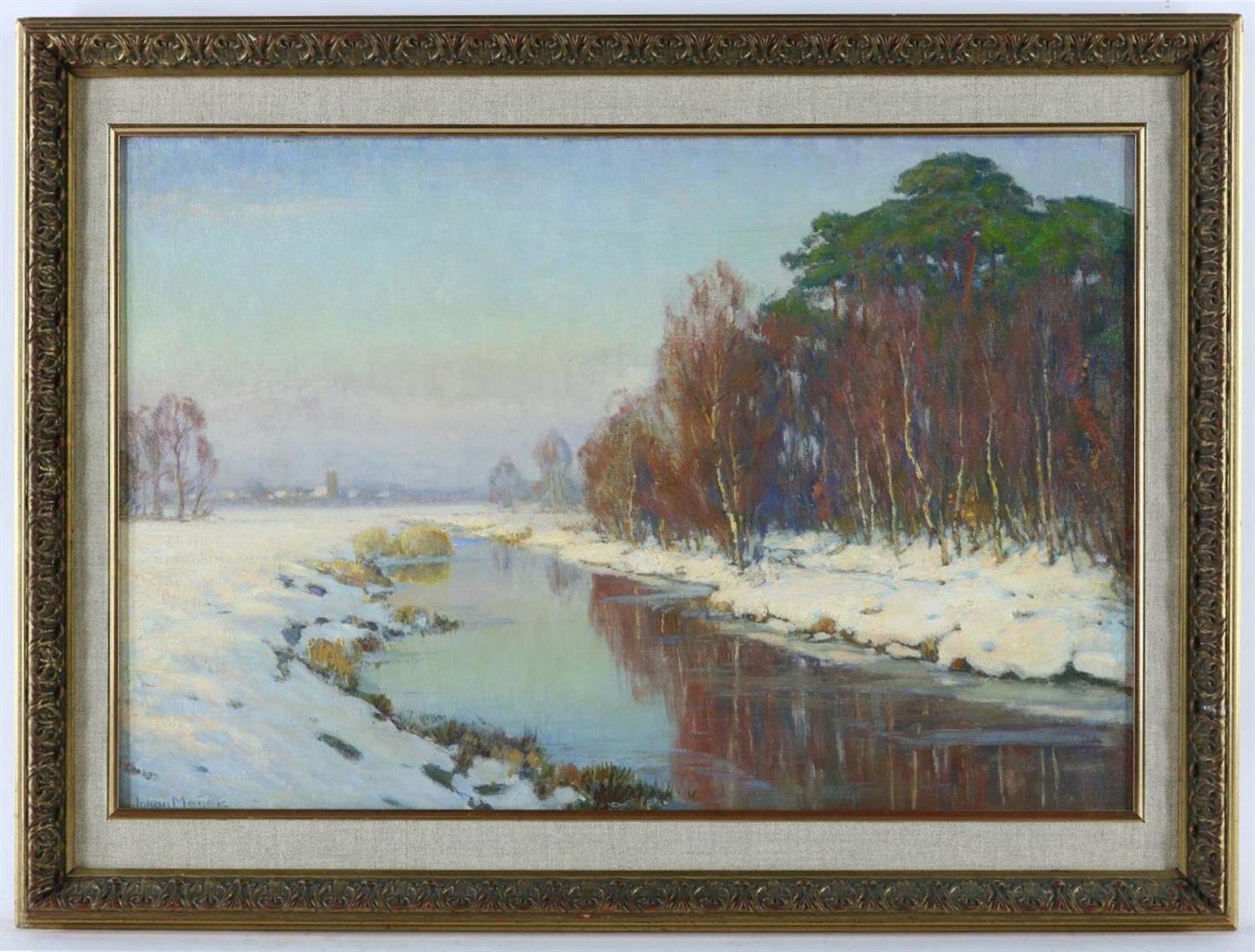 Johan Meijer (1885-1970) Winter landscape, signed left canvas, canvas 49 x 75 cm. Origin: - Image 2 of 4