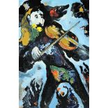 Ninke Kast (1926-2022) 'Paganini', signed and dated 2000 on the reverse, board 122 x 80 cm.