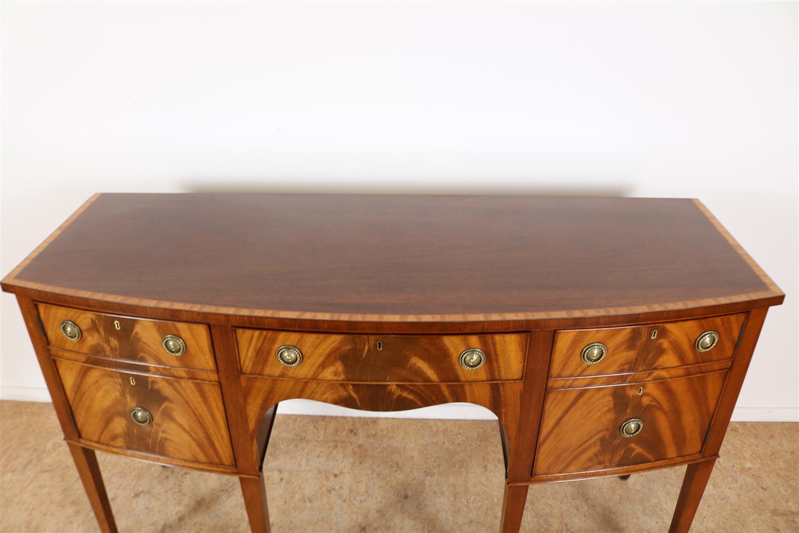 Mahogany Regency style sideboard with drawer and 2 panel doors as false drawers, on tapered legs, - Image 3 of 6