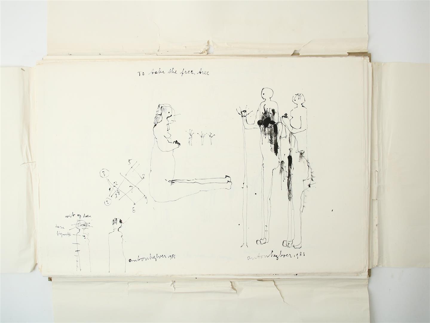 Anton Heyboer (1924-2005) Folder with 61 unique drawings, all signed and dated, Indian ink / - Image 14 of 29