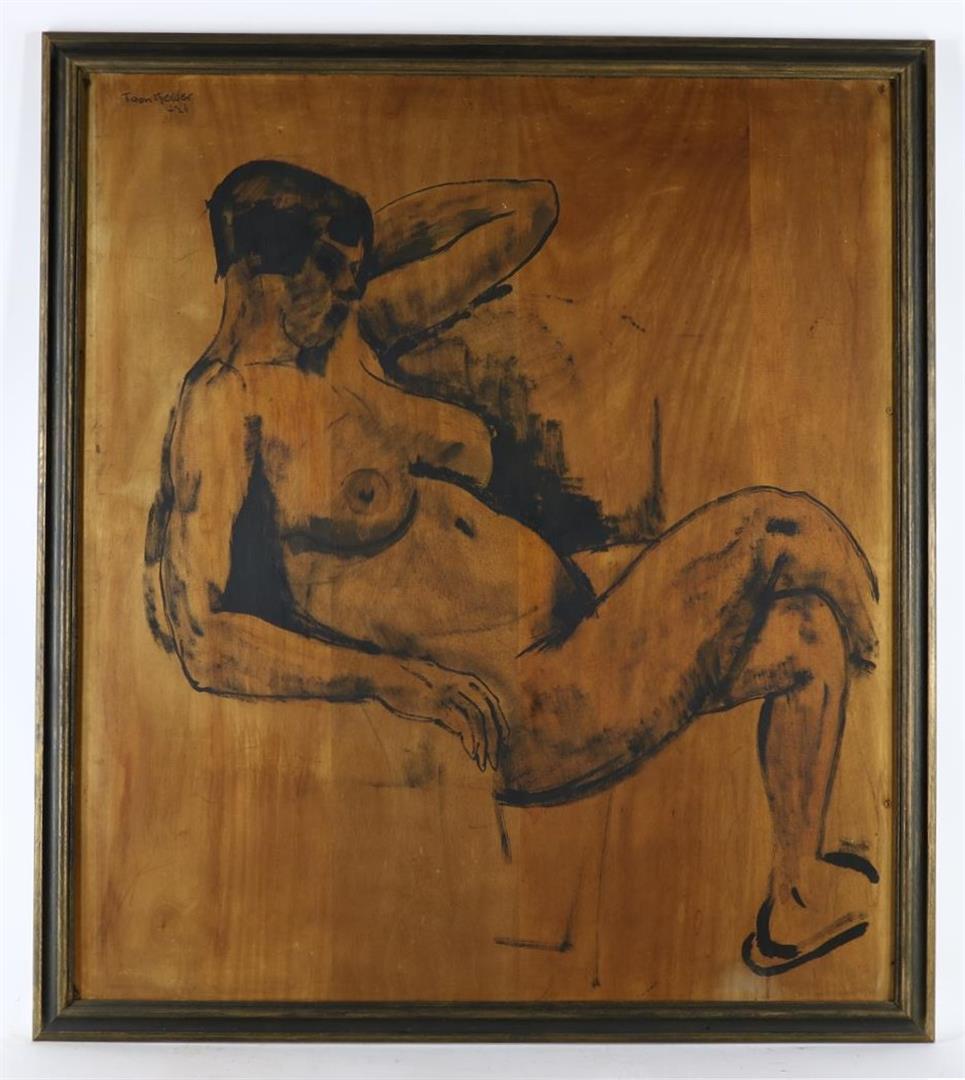 Toon Kelder (1894-1973) Seated nude, signed and dated upper left "'26", board. Origin: Royal Art