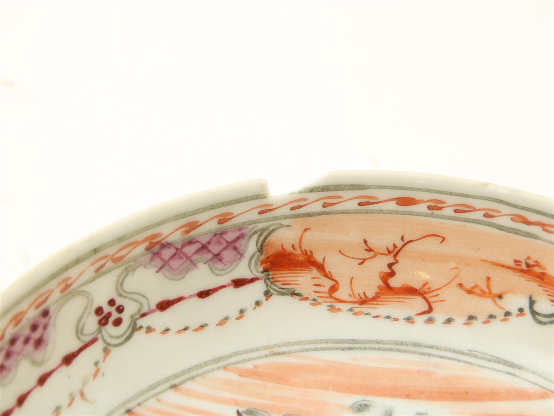 Series of 8 Qianlong porcelain cups and 10 saucers with mandarin decor of figures in landscape, - Image 6 of 7