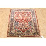 Carpet, Hereke silk, 74 x 55 cm. (Label on back: Davoud Ermia Tehran)