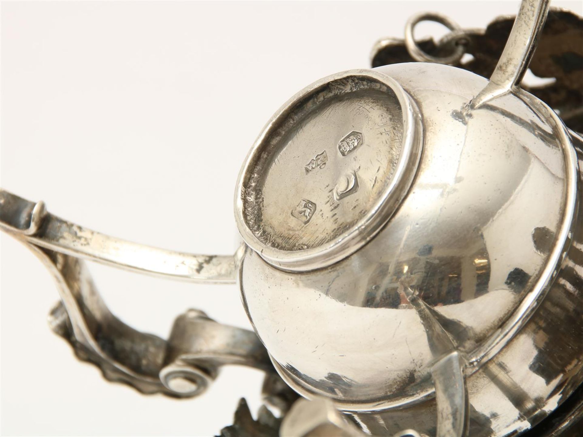 Silver teapot on bouilloire, William Kidney, London - Bild 9 aus 11