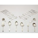 Extensive silver cutlery in cassette, 12 persons, model: 400, designer: Gustav Beran, for: Van