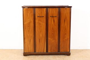 Mahogany veneered shoe cabinet