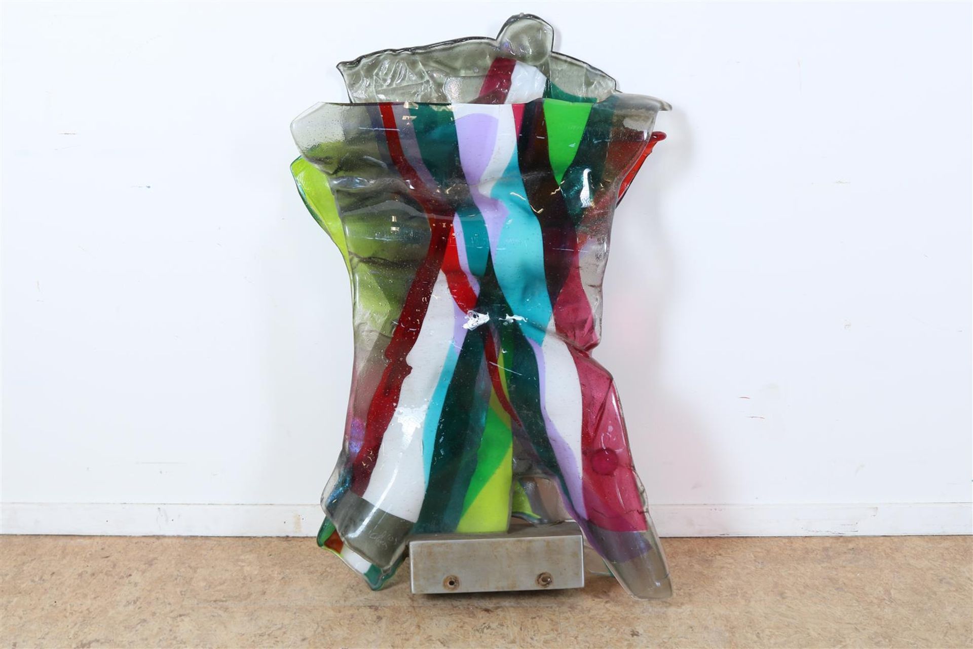 Louis la Rooy (1947-) Glass sculpture, signed and dated '09 on the reverse, 100 x 60 x 20 cm on
