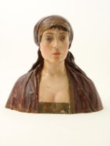 bust of a lady with headscarf