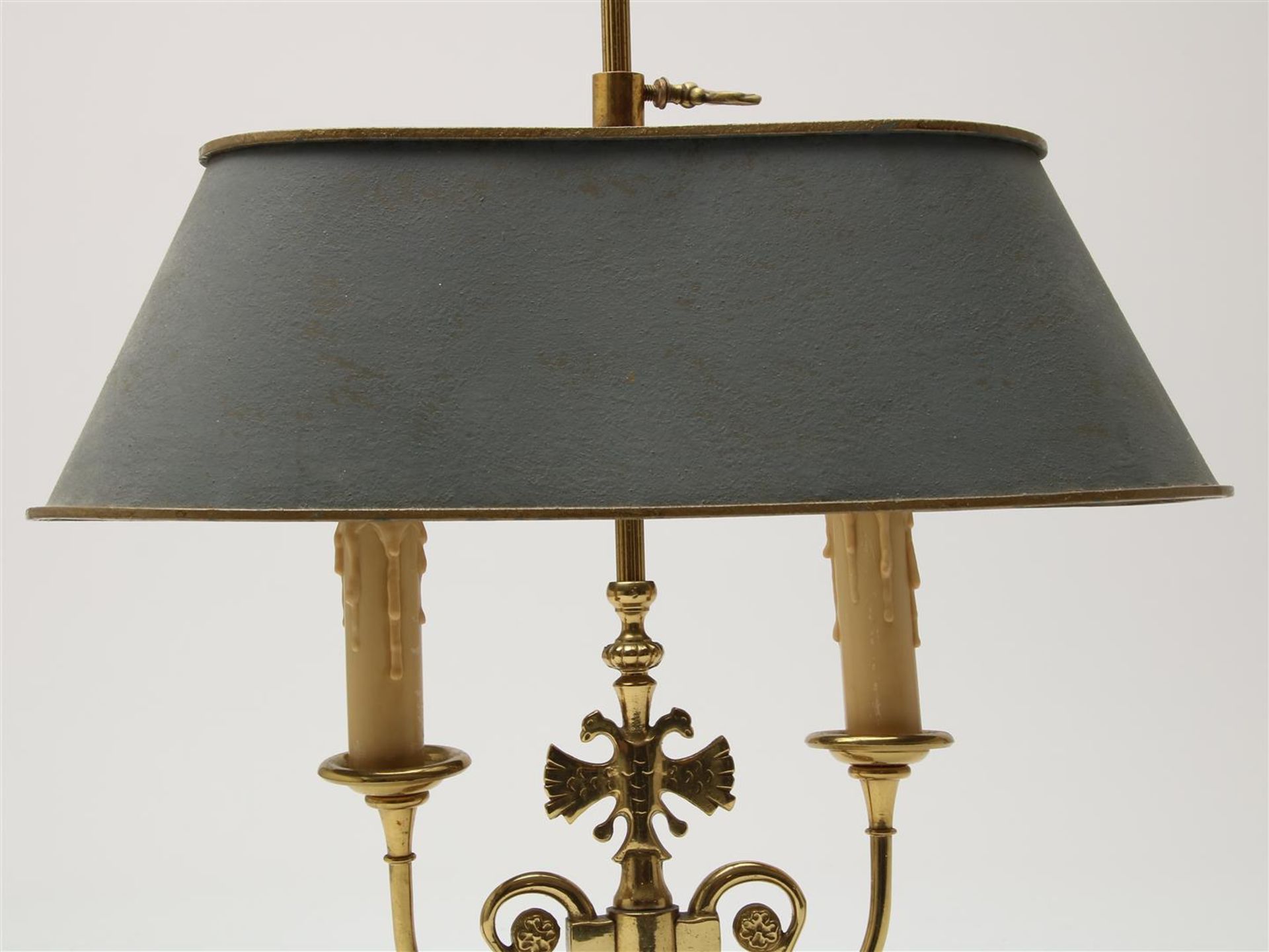 Copper bouillotte table lamp with metal shade, 52 cm. - Image 3 of 4