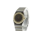 Black steel women's wristwatch, on folding clasp, Concord Mariner, numbered 680720, 1562145V14N.
