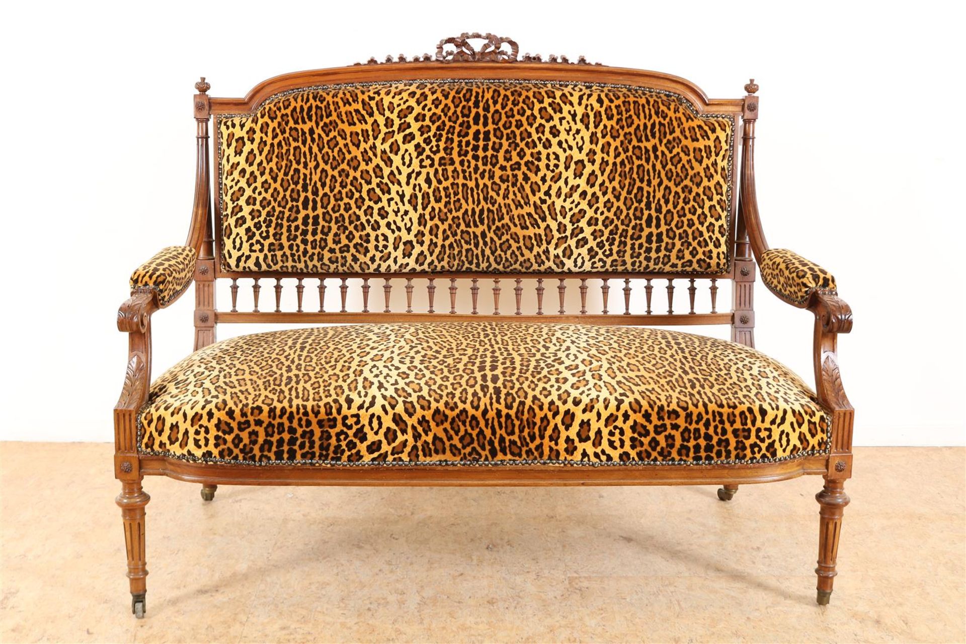 Walnut Louis XVI style double sofa