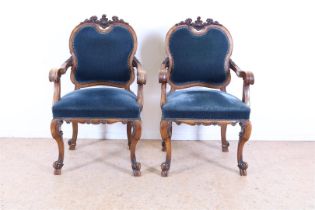Set of mahogany Louis Philippe armchairs