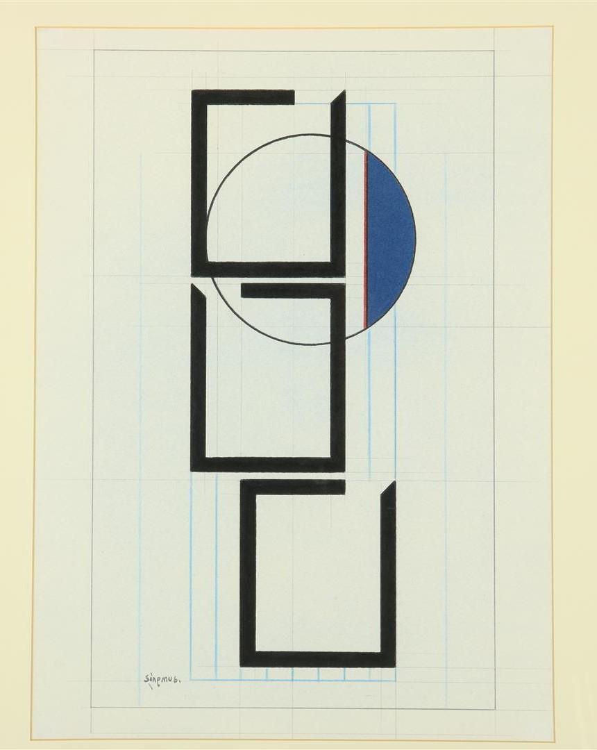 Wilhelmus Friedrich Sinemus (1903-1987) Abstract composition, signed bottom left "Sinemus.", mixed