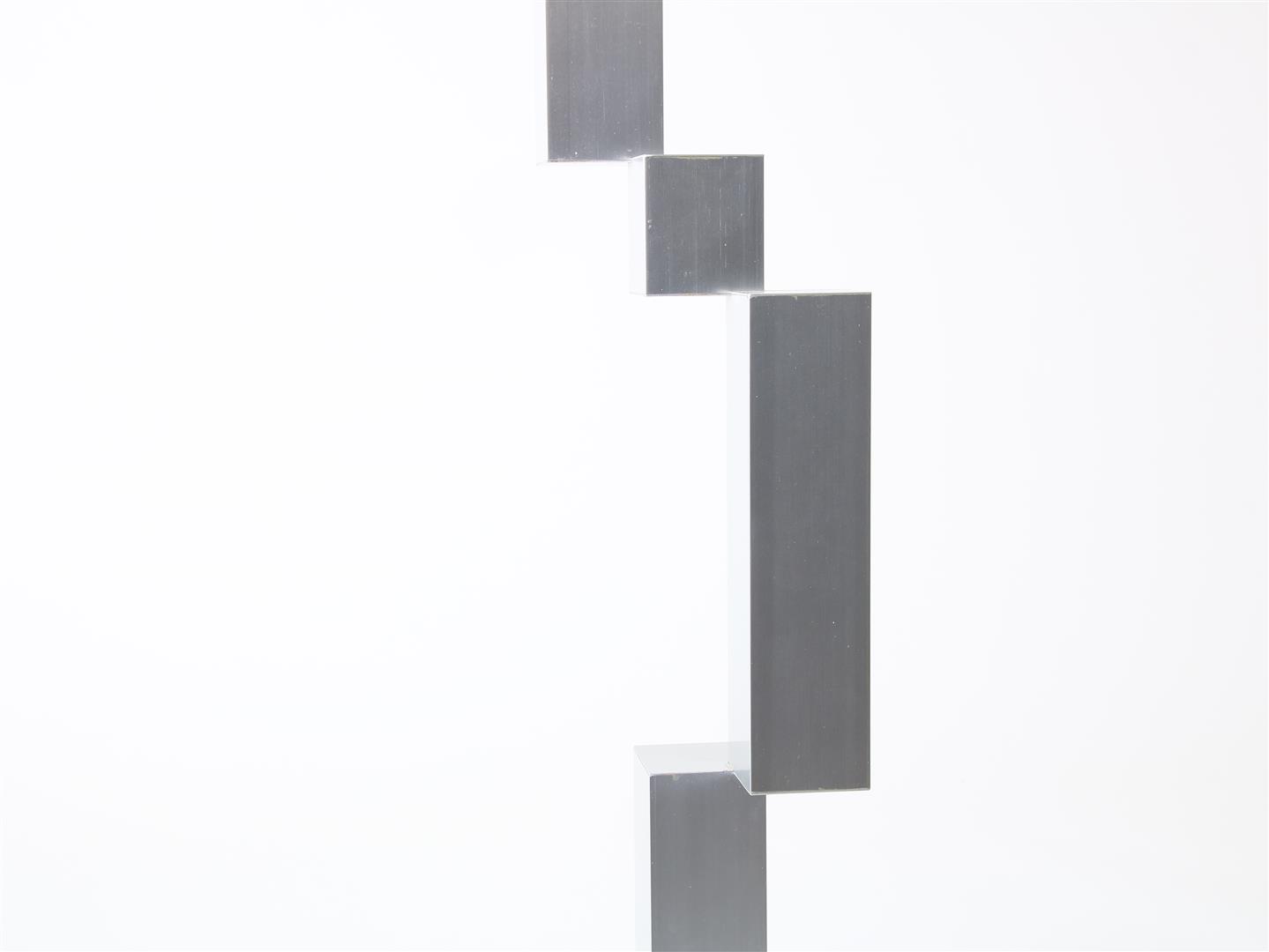 Lon Pennock (1945-2020) 'Stacking', metal sculpture on wooden base, signed below and dated 1981, - Image 5 of 8