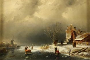 Possibly, Leickert, Charles Henri Joseph. Winterscene