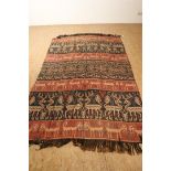 Sumba Ikat Hinggi combu ceromonial shoulder cloth for men, woven cotton, consisting of 2 parts