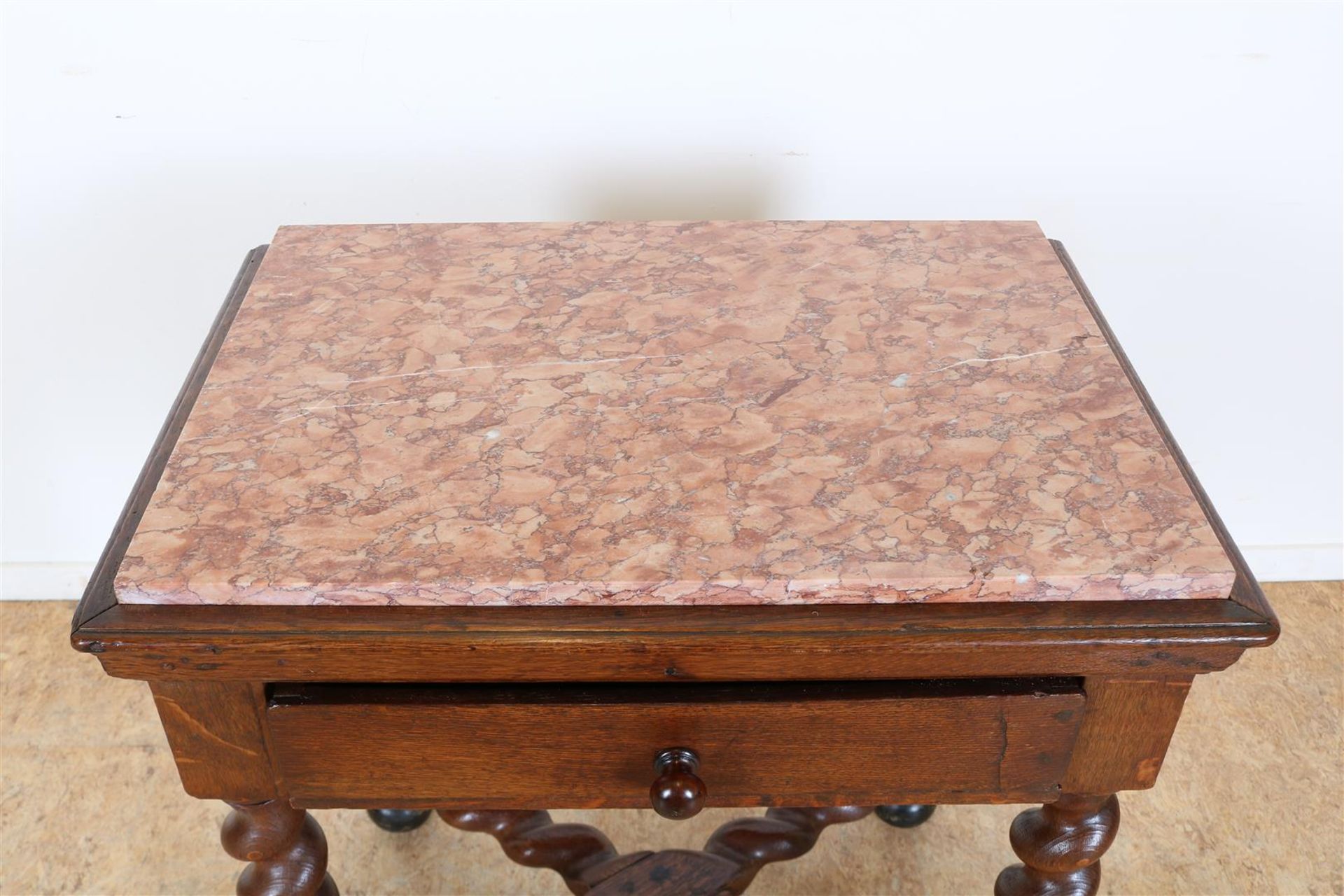 Oak table with marble top - Bild 2 aus 4