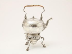 Silver teapot on bouilloire, William Kidney, London