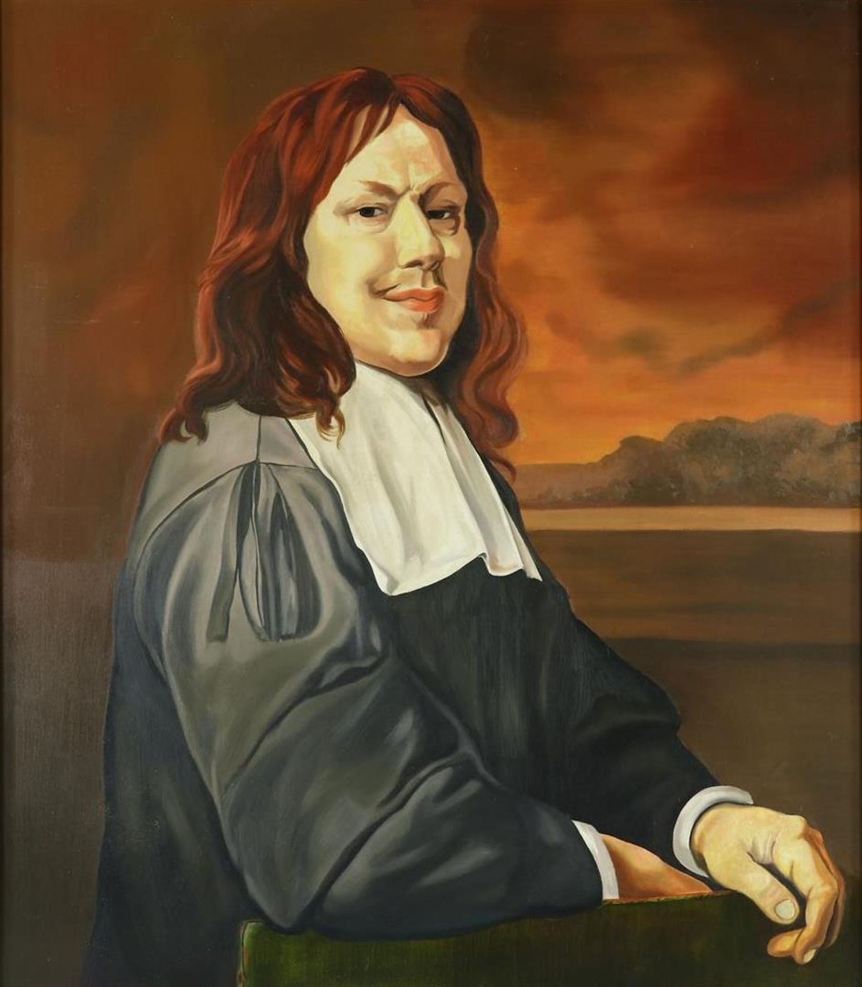 Painting portrait of gentleman, after Frans Hals