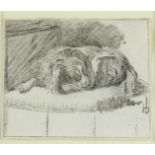 Cornelis Ploos van Amstel (1726-1798) sleeping dog, after Frans van Mieris, signed with stamp verso,