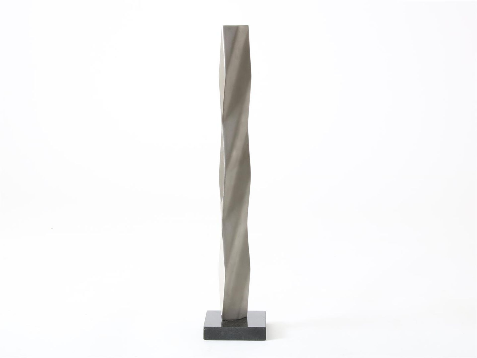John Spek (1950-) 'Symbiosis', geometric abstract sculpture of metal on granite base, signed and