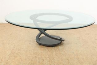 Coffee table with cut glass top