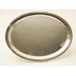Silver oval tray, Germany, grade 835/000, width 44 cm, gross weight 903 grams.
