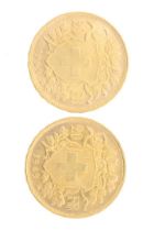 2 gold 20 Francs, Helvetia
