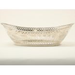 Openwork silver bread basket with bar motif, grade 835/000, maker's mark: "APz3", Fa. A. Pressburg &